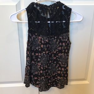 Wallflower Tops - Black Lace Floral Tank Wallflower Tops - Black Lace Floral Tank